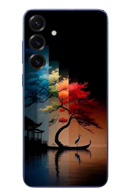 Samsung Galaxy S25 Plus Uyumlu Dört Mevsim Ağaç Baskılı Silikon Kılıf
