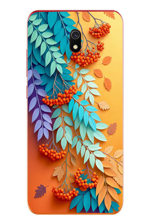 Redmi 8A Uyumlu Pastoral Çicekler Baskılı Silikon Kılıf