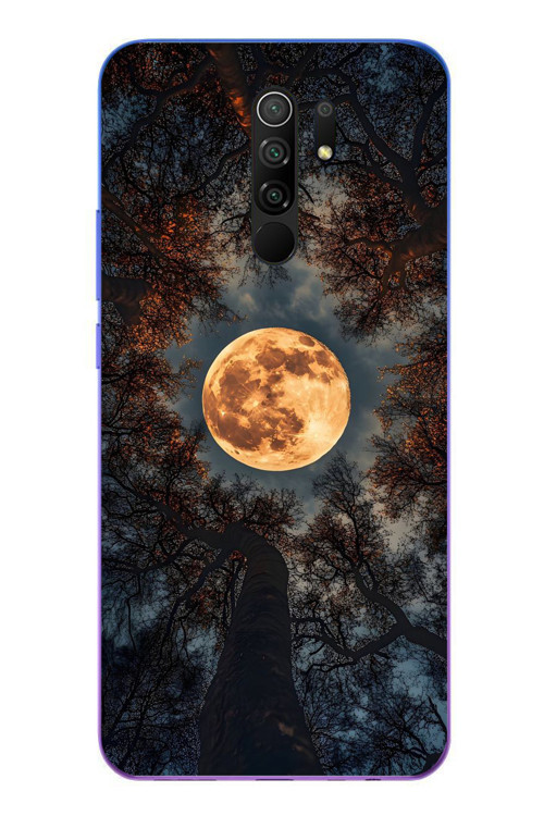 Redmi 9 Uyumlu Ay Gökyüzü Baskılı Silikon Kılıf
