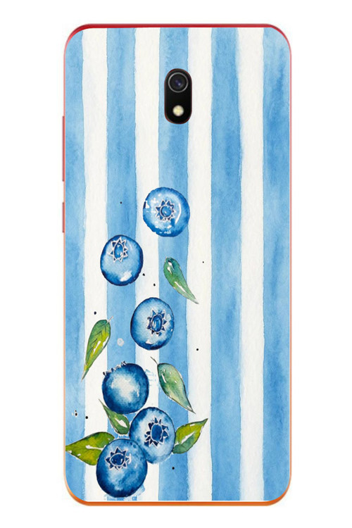Redmi 8A Uyumlu Yaban Mersinleri Baskılı Silikon Kılıf