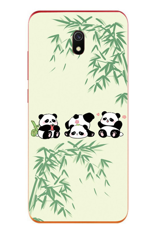 Redmi 8A Uyumlu Panda Ailesi Baskılı Silikon Kılıf