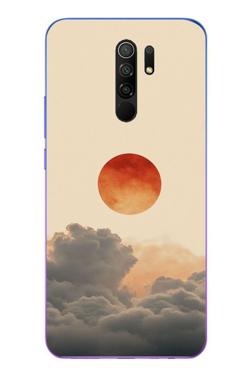 Redmi 9 Uyumlu Bulut ve Güneş Baskılı Silikon Kılıf