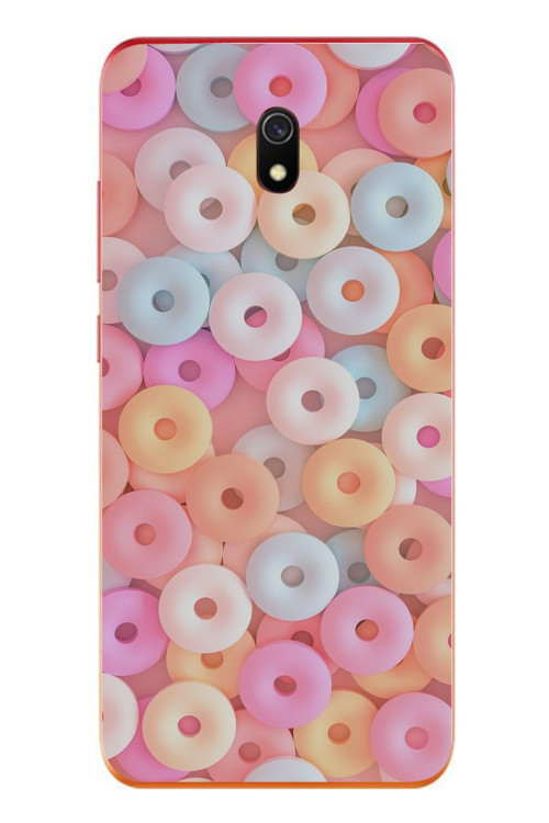 Redmi 8A Uyumlu Renkli Yuvarlak Şekerler Baskılı Silikon Kılıf