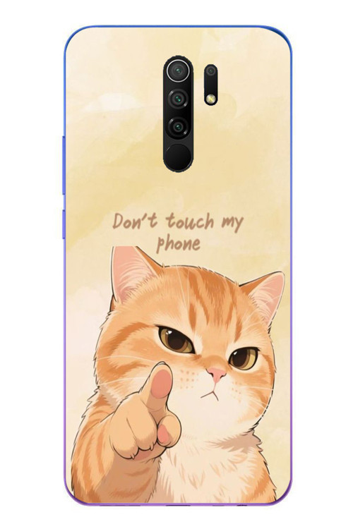 Redmi 9 Uyumlu Dont Touch My Phone Baskılı Silikon Kılıf