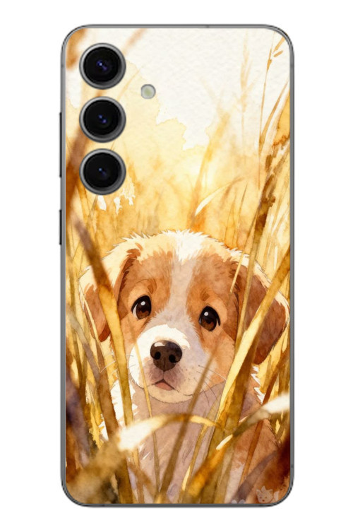 Samsung Galaxy S24 Uyumlu Golden Köpek Baskılı Silikon Kılıf