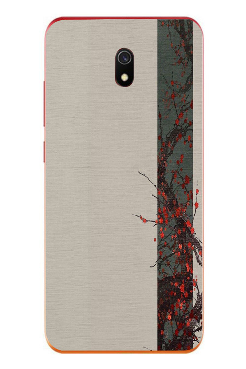 Redmi 8A Uyumlu Sade Sonbahar Sarmaşık Baskılı Silikon Kılıf