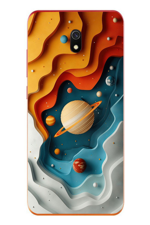 Redmi 8A Uyumlu Uzay Renk Paleti Baskılı Silikon Kılıf