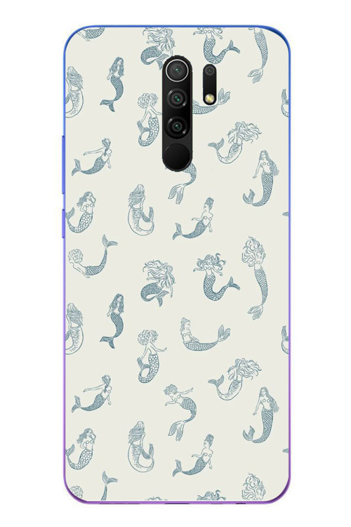 Redmi 9 Uyumlu Deniz Kızları Baskılı Silikon Kılıf