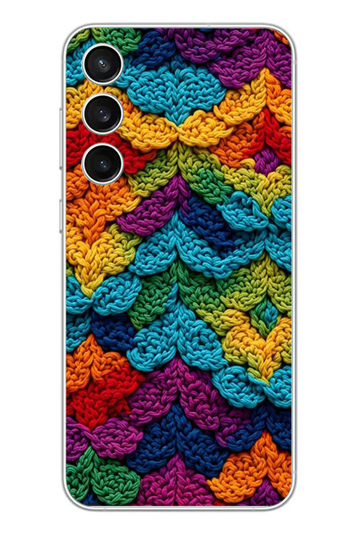 Samsung Galaxy S23 Fe Uyumlu Renkli Örgüler Baskılı Silikon Kılıf