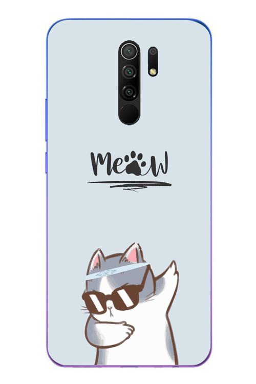 Redmi 9 Uyumlu Miyav Baskılı Silikon Kılıf