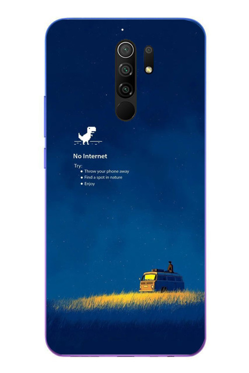 Redmi 9 Uyumlu İnternet Yok Baskılı Silikon Kılıf