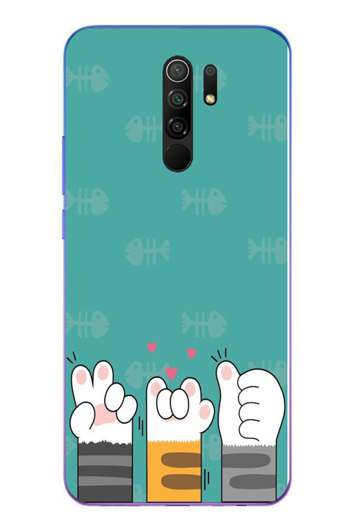 Redmi 9 Uyumlu Kedi Patileri Baskılı Silikon Kılıf