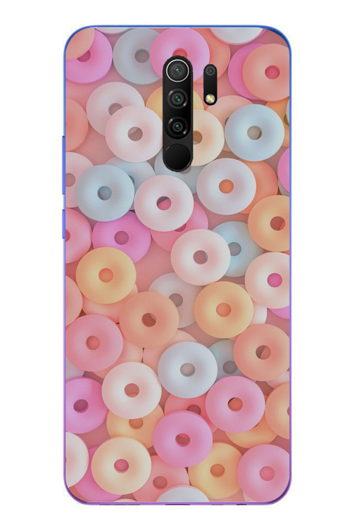 Redmi 9 Uyumlu Renkli Yuvarlak Şekerler Baskılı Silikon Kılıf