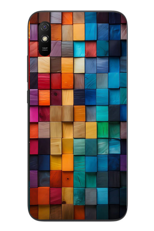 Redmi 9A Uyumlu Gökkuşağı Duvarı Baskılı Silikon Kılıf