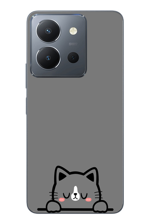 Vivo Y36 Uyumlu Uyuyan Kedi Baskılı Silikon Kılıf