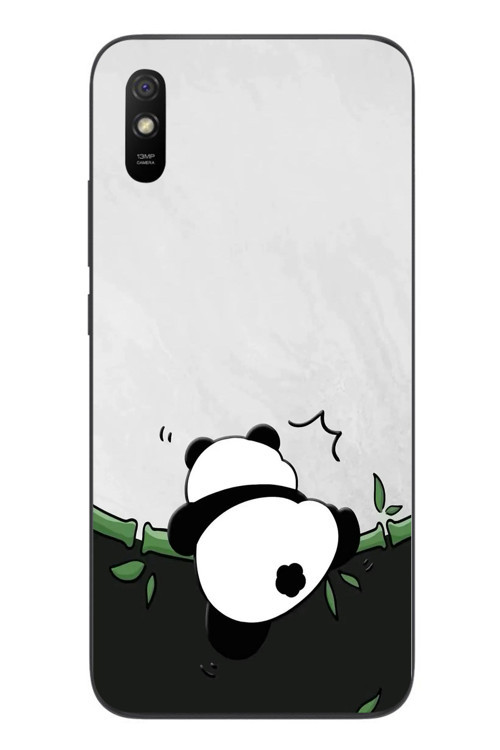 Redmi 9A Uyumlu Bambuya Çıkan Panda Baskılı Silikon Kılıf