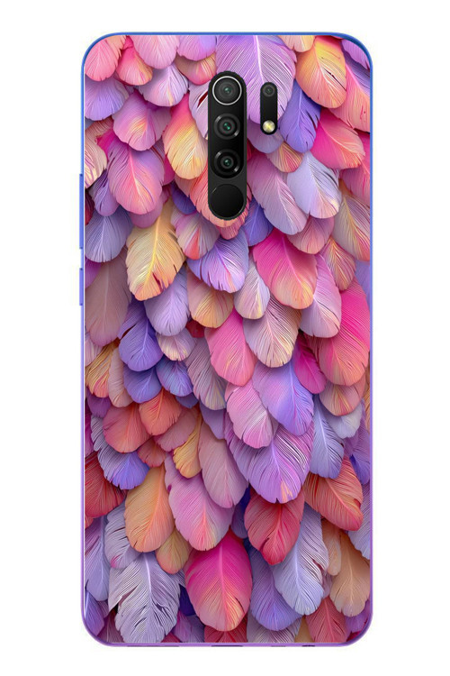 Redmi 9 Uyumlu Tüylü Kalpler Baskılı Silikon Kılıf