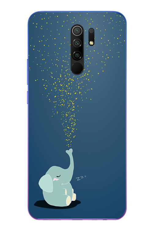 Redmi 9 Uyumlu Uyuyan Fil Baskılı Silikon Kılıf