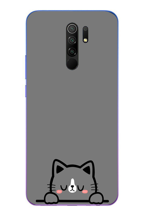 Redmi 9 Uyumlu Uyuyan Kedi Baskılı Silikon Kılıf