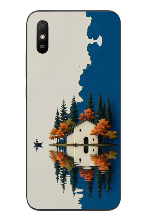 Redmi 9A Uyumlu Sonbahar Evi Baskılı Silikon Kılıf