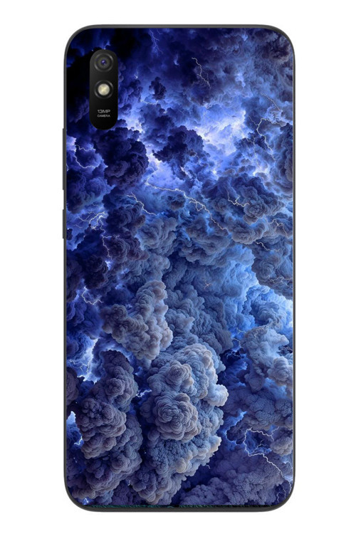 Redmi 9A Uyumlu Mor Bulutlar Baskılı Silikon Kılıf