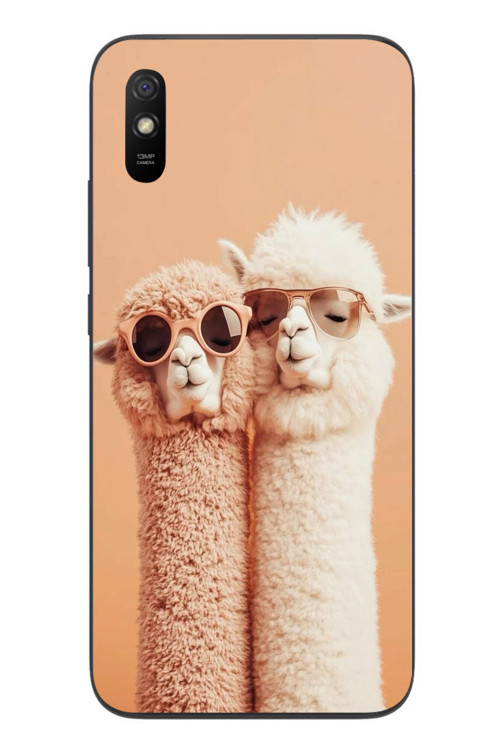 Redmi 9A Uyumlu Sevgili Lamalar Baskılı Silikon Kılıf