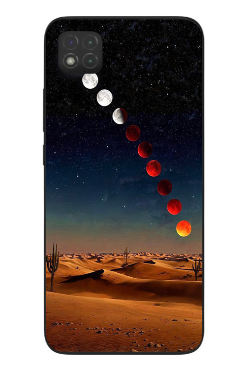 Redmi 9C Uyumlu Ayın Geçişi Baskılı Silikon Kılıf