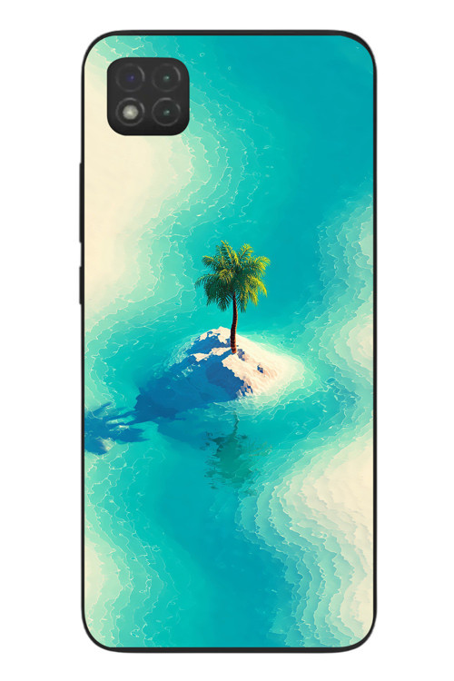 Redmi 9C Uyumlu Adada Palmiye Baskılı Silikon Kılıf