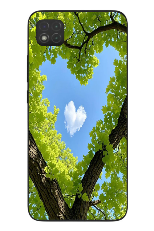 Redmi 9C Uyumlu Kalpli Ağaç Baskılı Silikon Kılıf