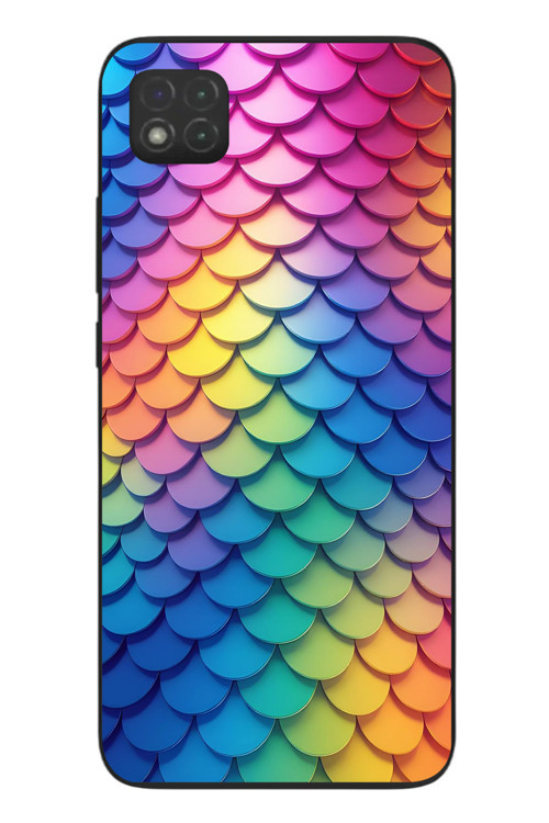Redmi 9C Uyumlu Gökkuşağı Renkleri Baskılı Silikon Kılıf