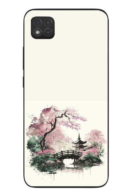 Redmi 9C Uyumlu Japon Bahçesi Baskılı Silikon Kılıf