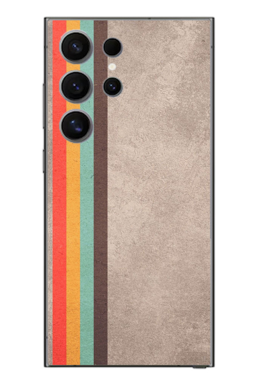 Samsung Galaxy S24 Ultra Uyumlu Retro Gökkuşağı Baskılı Silikon Kılıf