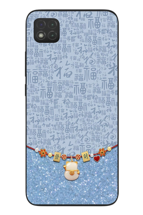Redmi 9C Uyumlu Mavi Japon Desen Baskılı Silikon Kılıf