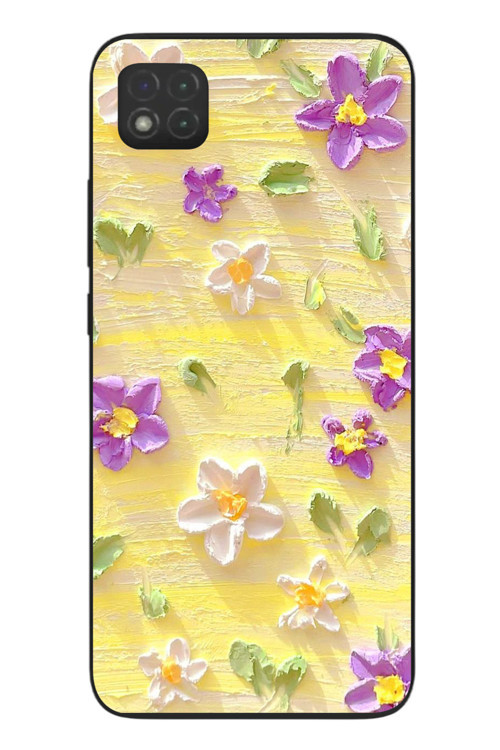 Redmi 9C Uyumlu Mor Papatyalar Baskılı Silikon Kılıf