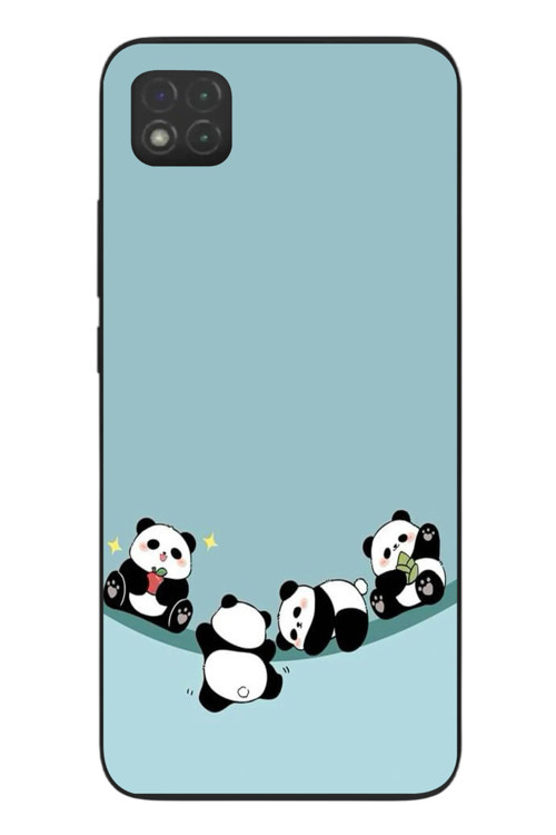 Redmi 9C Uyumlu Panda Ailesi Baskılı Silikon Kılıf