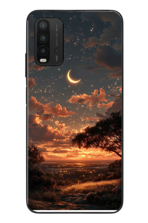 Redmi 9T Uyumlu Ay Gecesi Baskılı Silikon Kılıf