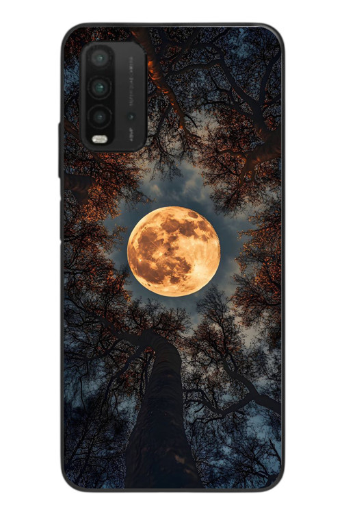 Redmi 9T Uyumlu Ay Gökyüzü Baskılı Silikon Kılıf