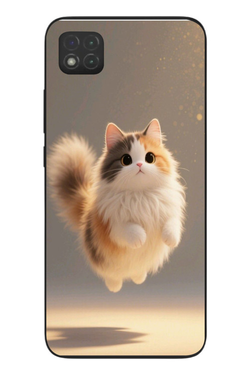 Redmi 9C Uyumlu Zıplayan Kedi Baskılı Silikon Kılıf