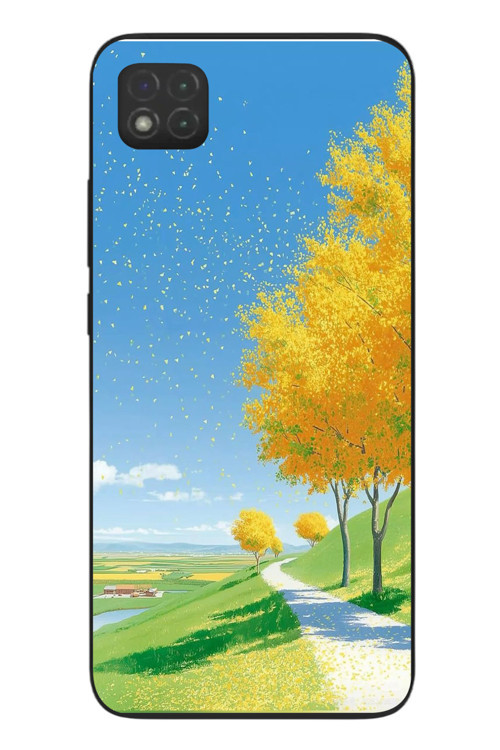 Redmi 9C Uyumlu Sarı Sonbahar Ağacı Baskılı Silikon Kılıf