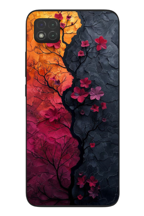 Redmi 9C Uyumlu Yaprak Geçişkenliği Baskılı Silikon Kılıf