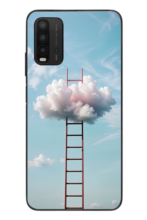Redmi 9T Uyumlu Buluta Çıkan Merdiven Baskılı Silikon Kılıf