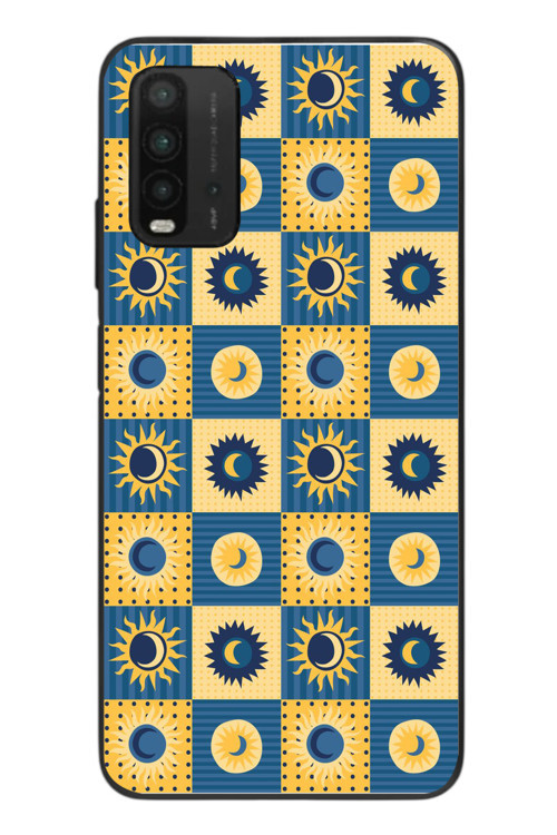 Redmi 9T Uyumlu Damalı Papatyalar Baskılı Silikon Kılıf