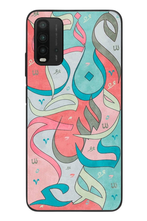 Redmi 9T Uyumlu Arapça Harfler Baskılı Silikon Kılıf