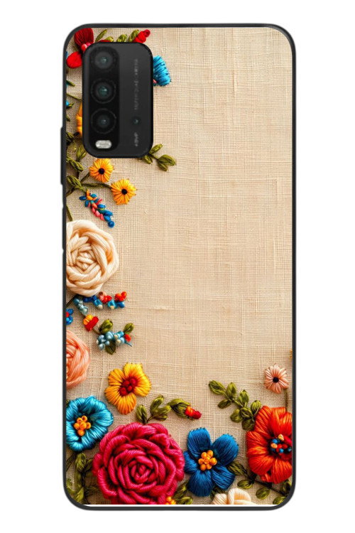 Redmi 9T Uyumlu İşlemeli İğne Oyası Baskılı Silikon Kılıf