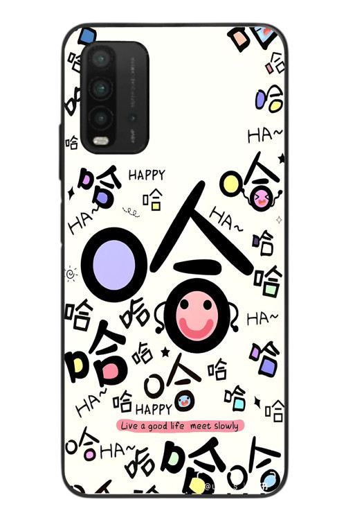 Redmi 9T Uyumlu Mutlu Happy Baskılı Silikon Kılıf