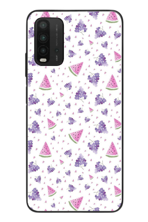 Redmi 9T Uyumlu Karpuz ve Üzümler Baskılı Silikon Kılıf