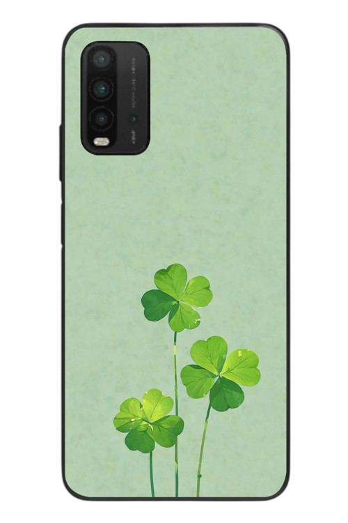 Redmi 9T Uyumlu Üçlü Yonca Baskılı Silikon Kılıf
