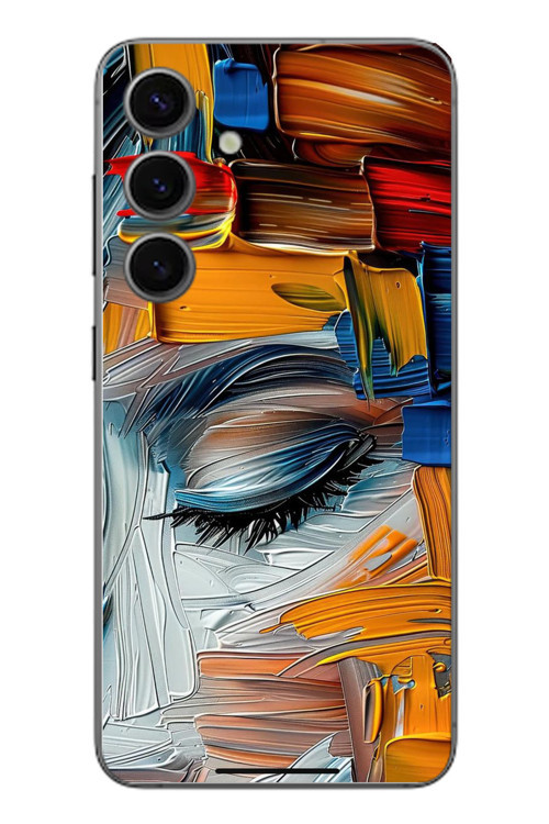 Samsung Galaxy S24 Uyumlu Göz Boyama Fırçaları Baskılı Silikon Kılıf