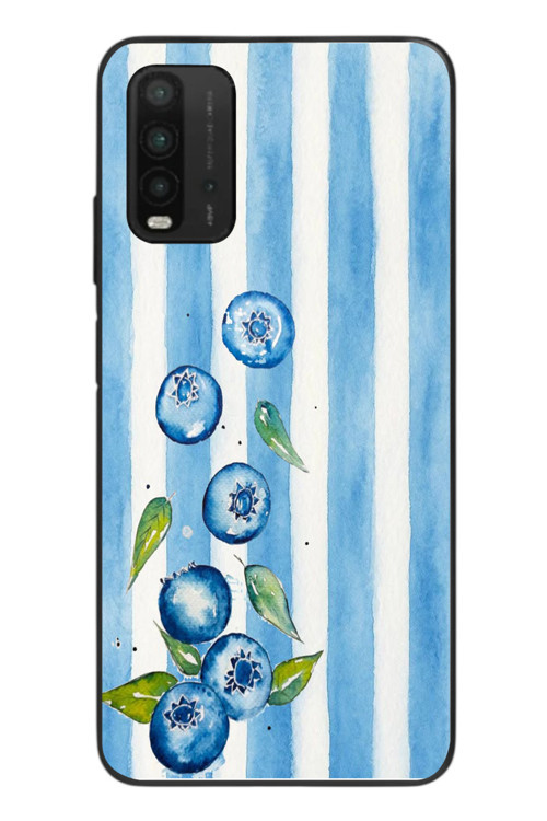 Redmi 9T Uyumlu Yaban Mersinleri Baskılı Silikon Kılıf