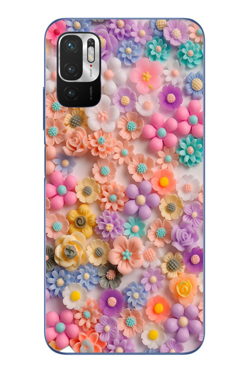 Redmi Note 10 5G Uyumlu Çiçek Bükleleri Baskılı Silikon Kılıf